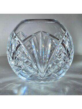 Waterford Rose Bowl Waterville Lead Crystal Slovenia Fan Diamond Pattern